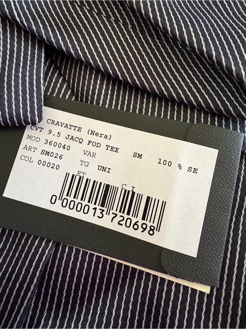 Vintage Giorgio Armani Black Label Silk Tie CRAVATTE Italy Diagonal Stripe NWT